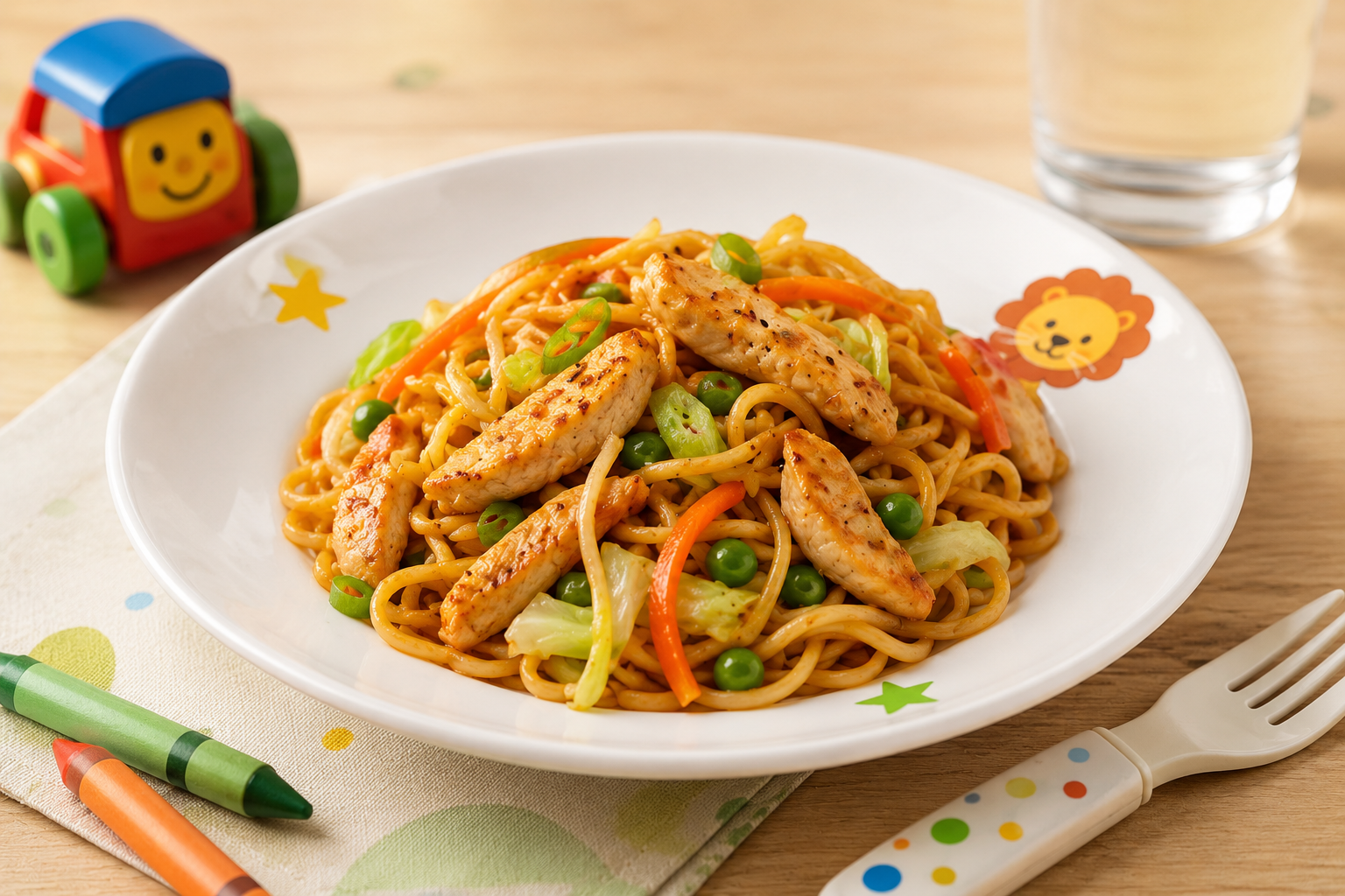 Knusprig gebratene China-Nudeln mit Hühnerfleisch